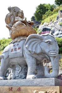 6本の牙を持つ白い象に乗った普賢菩薩