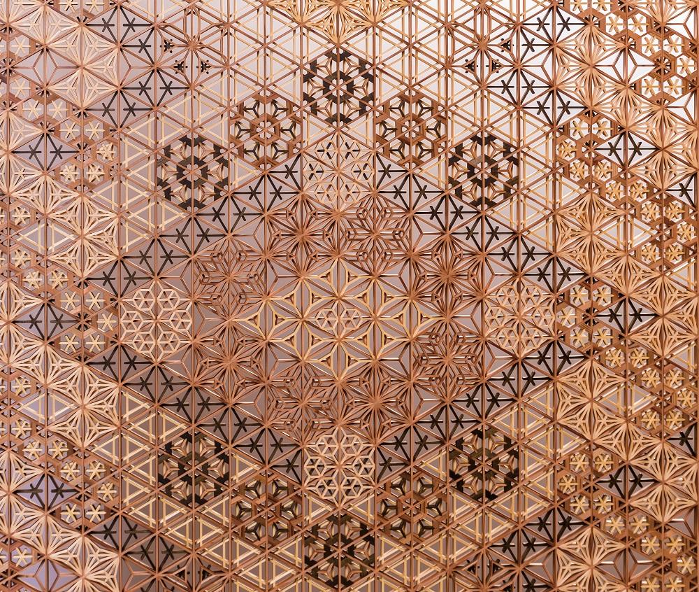 大川組子建具接写