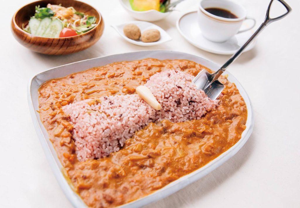 岩原双子塚古墳カレー　鹿央物産館